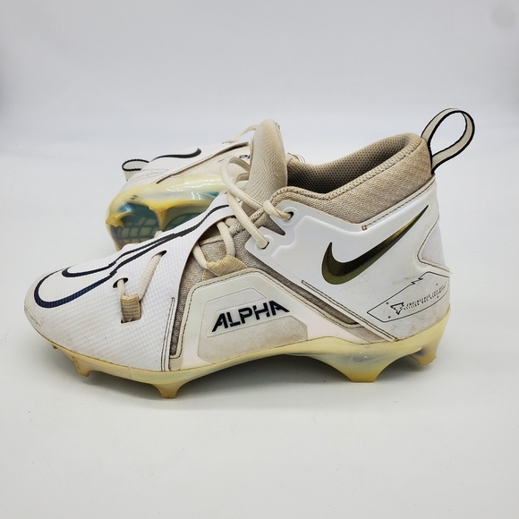Nike Shoes Men 9 Alpha Menace Pro 3 White Black Football Cleats CT6649-105 - Picture 10 of 12